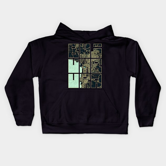 Bujumbura, Usumbura, Burundi City Map Typography - Summer Kids Hoodie by deMAP Studio